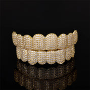 Grillz complet haut et bas — Zircon, or ou argent